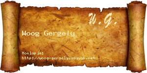 Woog Gergely névjegykártya